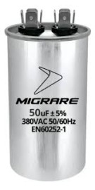 CAPACITOR PERMANENTE ALUMINIO 50UF 380V 3 POLOS